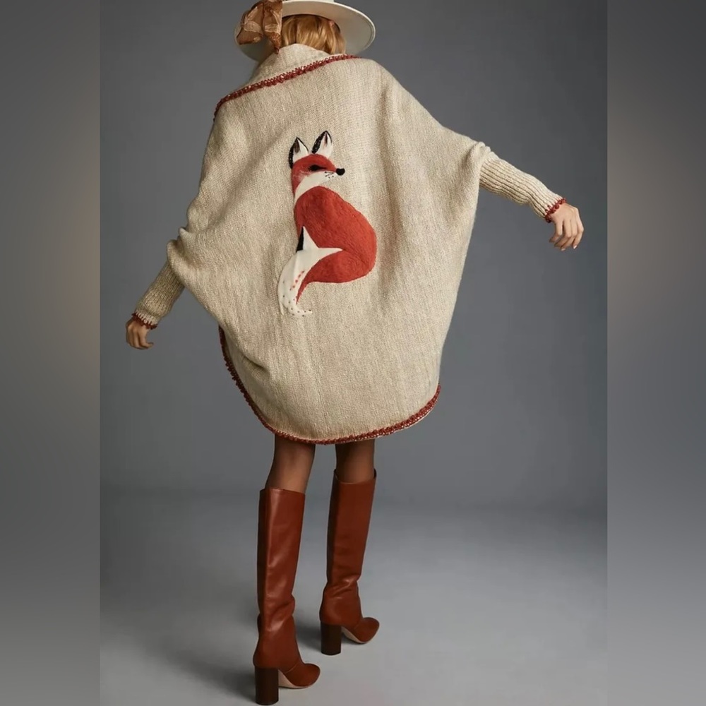 NWT Anthropologie Fox Cardigan, size XS/S Petite
